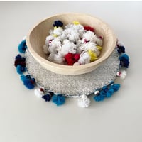 COOVAⒸ トライバルラグ [Φ35cm] タッセル付