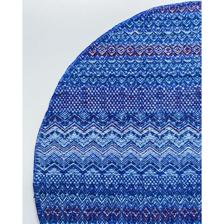COOVAⒸトライバルラグ [Φ80cm] 刺繍