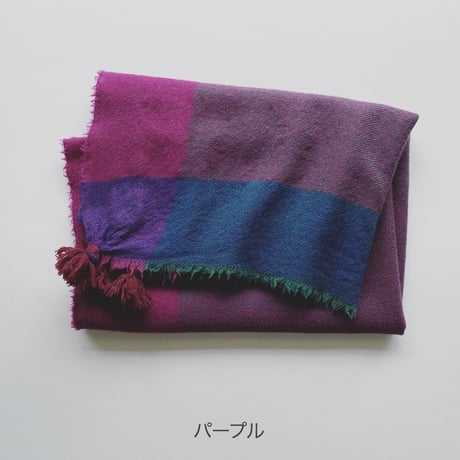 ウールシャンブレーのタッセルストール [7色]