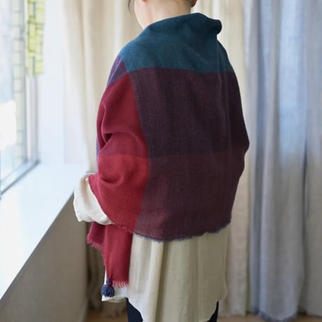 【New Color】 Wool Chambray Tassel Stole