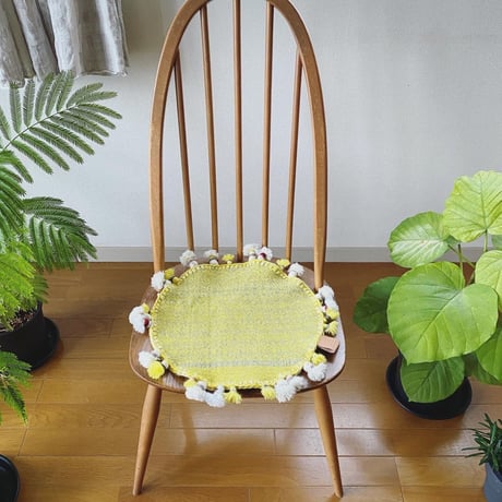 COOVAⒸ トライバルラグ [Φ35cm] タッセル付