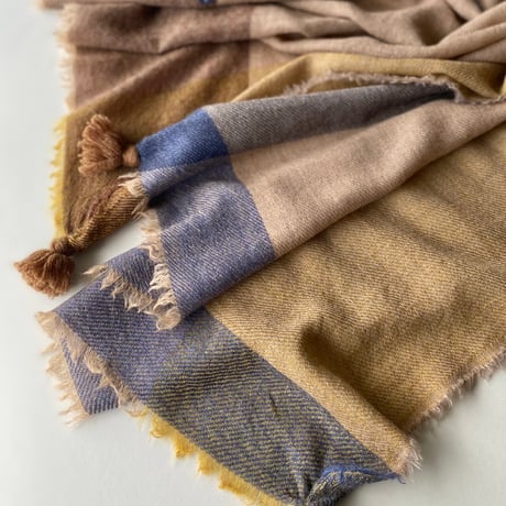 ウールシャンブレーのタッセルストール [7色]