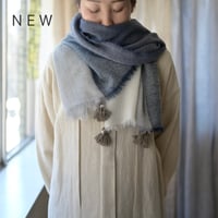 【New Color】 Wool Chambray Tassel Stole