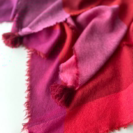 ウールシャンブレーのタッセルストール [7色]