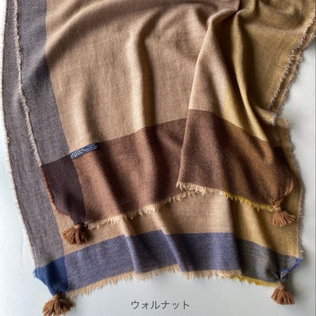 ウールシャンブレーのタッセルストール [7色]