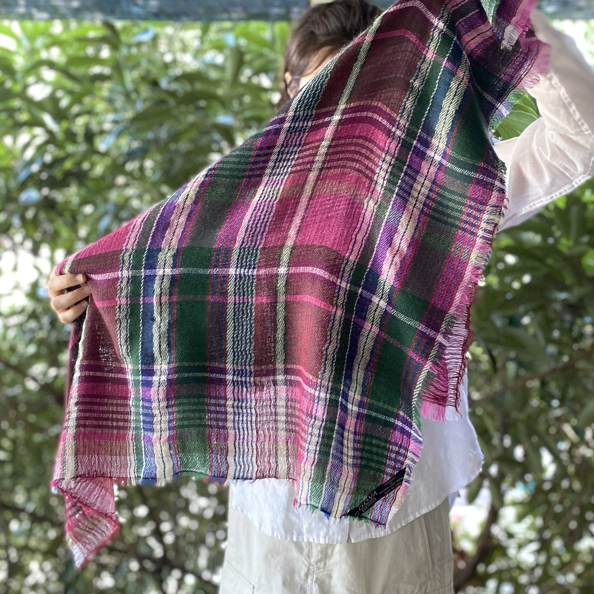 シルク/ウール マドラスチェックスカーフ | COOVA ONLINE SHOP