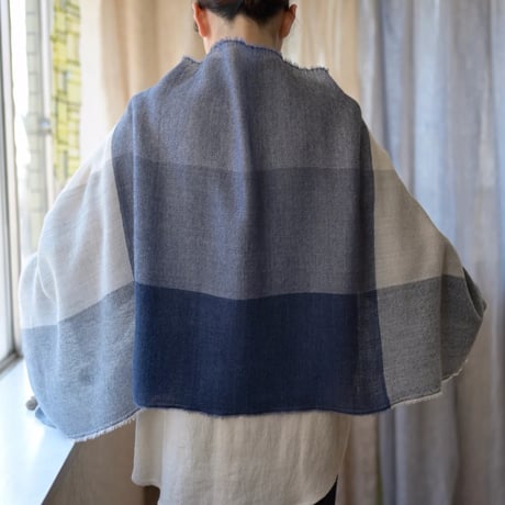 【New Color】 Wool Chambray Tassel Stole