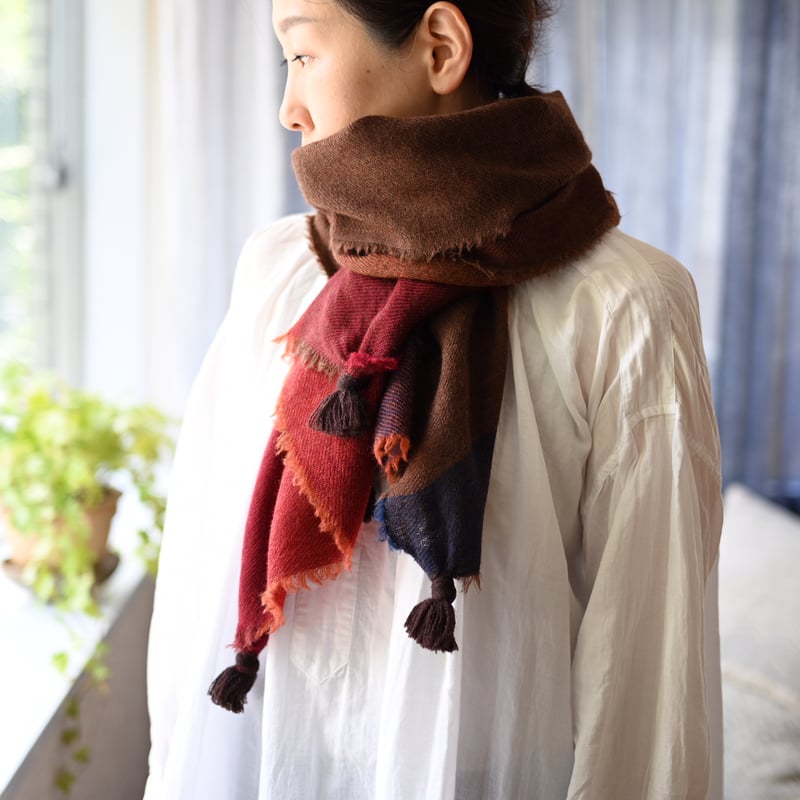Wool Chambray Tassel Stole | COOVA ONLINE SHOP