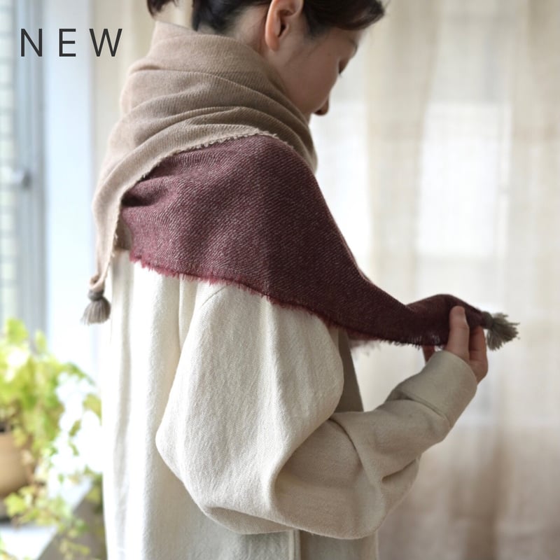 New Color】 Wool Chambray Tassel Stole | COOVA