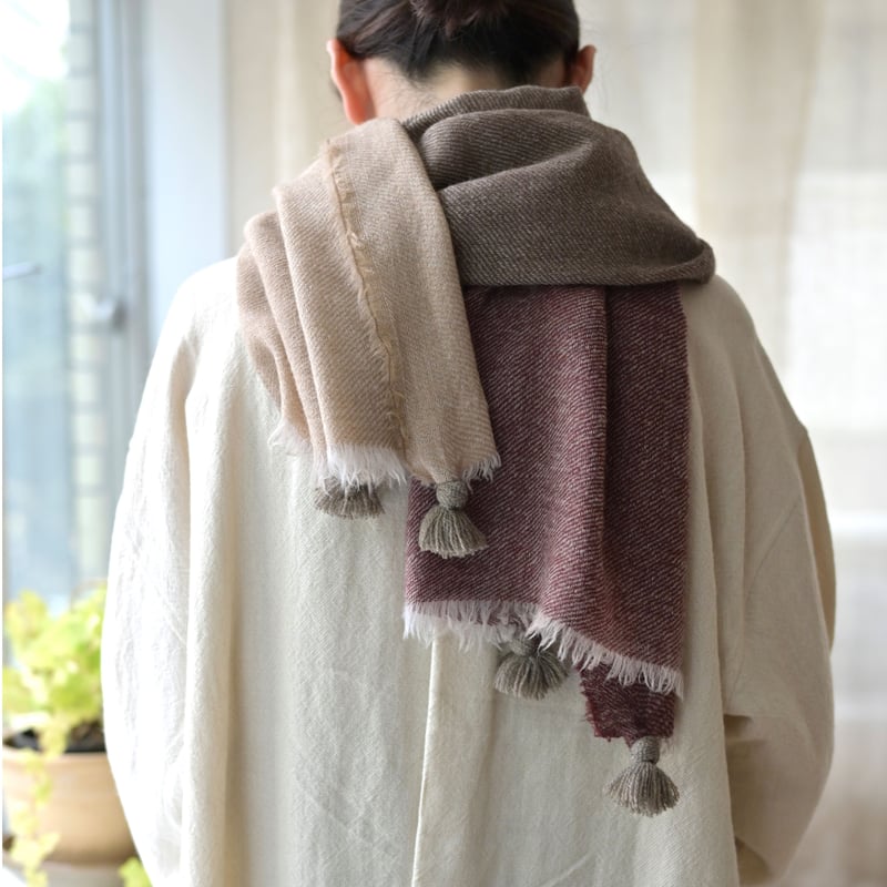 New Color】 Wool Chambray Tassel Stole | COOVA
