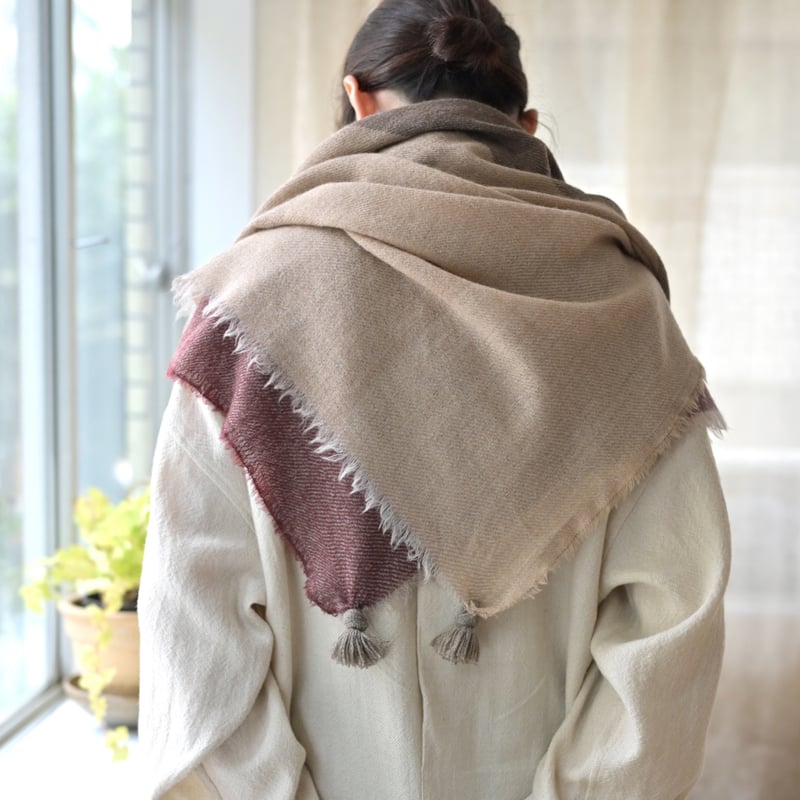 New Color】 Wool Chambray Tassel Stole | COOVA