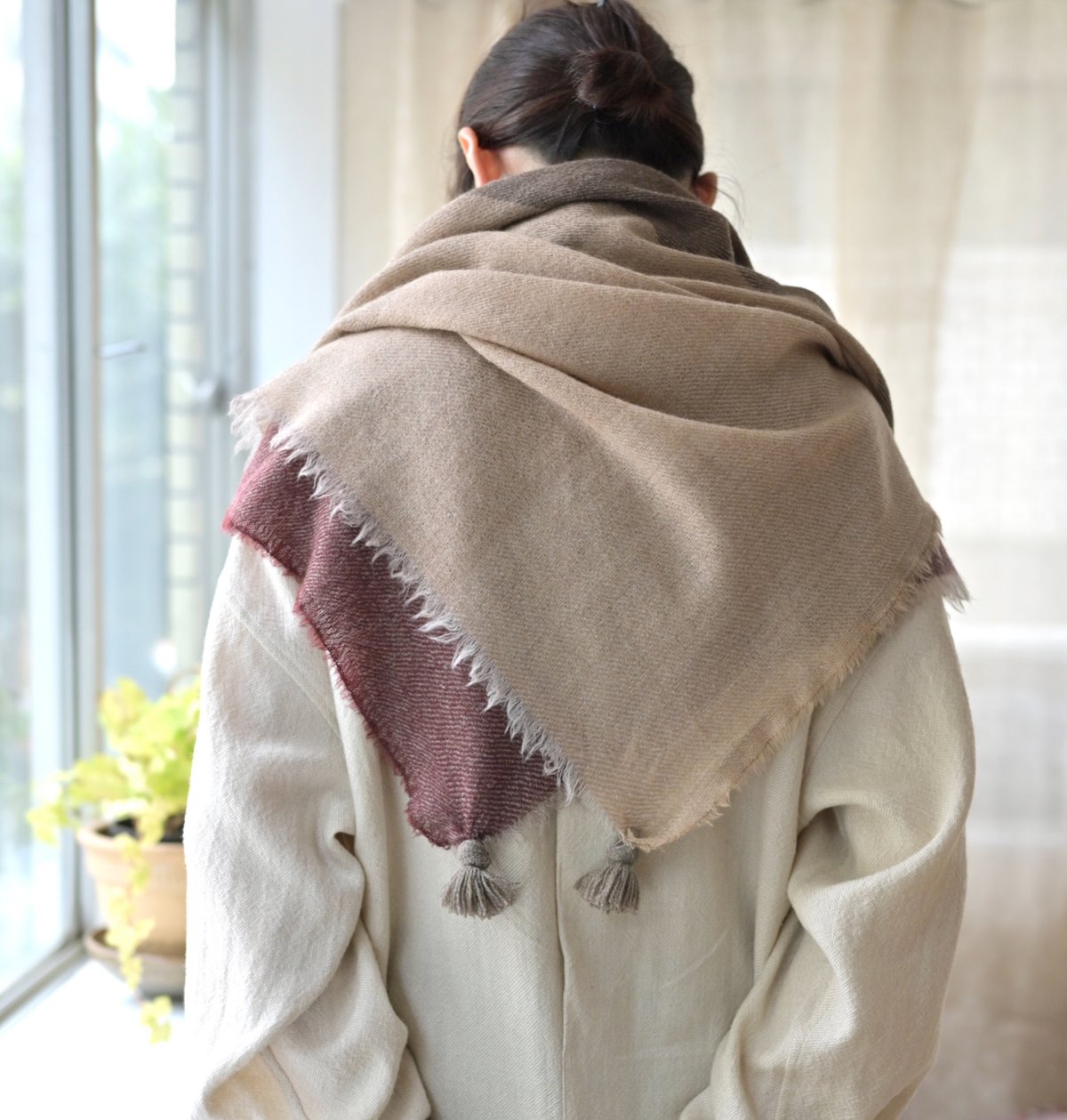 NEW】 Wool Chambray Tassel Stole | COOVA ONLINE