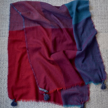 【New Color】 Wool Chambray Tassel Stole