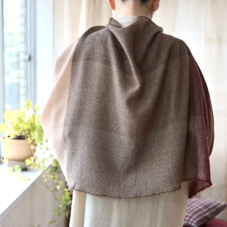 【New Color】 Wool Chambray Tassel Stole