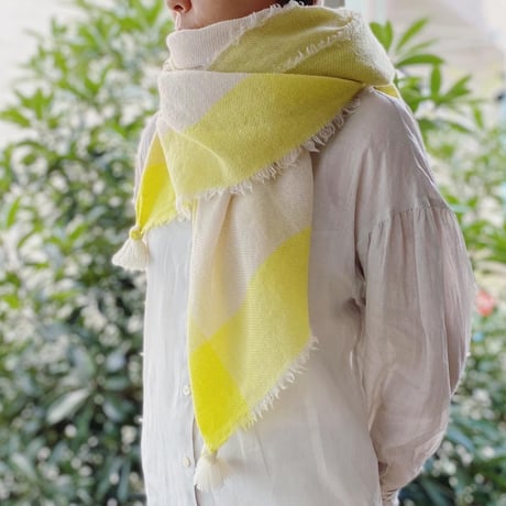 ウールシャンブレーのタッセルストール [7色]