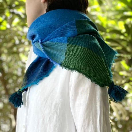 ウールシャンブレーのタッセルストール [7色]