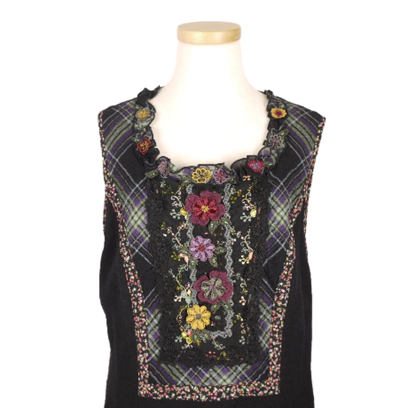 【美品】non non dorl ワンピース(black) non non dorl rose】刺繍レースワンピース | picot