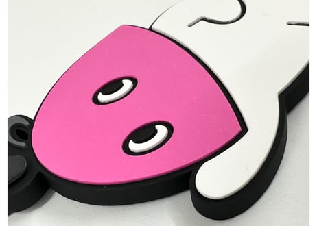 😋 メッシュ君 ラバー キーホルダー 良質蒸温 オリジナル エンボス加工 裏面印刷 Rubber key holder