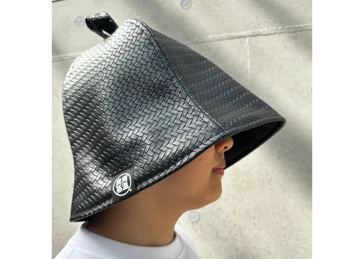 ベストサウナハット フェイク レザー 厚手 Lサイズ ポリエステル・メッシュ素材 型押し フェイク レザー ブラック厚手 Lサイズ✓ ポリエステル
