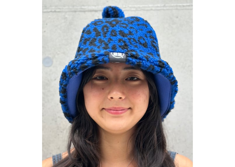 🐆Mサイズ🐆 ブルー ボア 素材 レオパード柄○ 次世代 3層構造