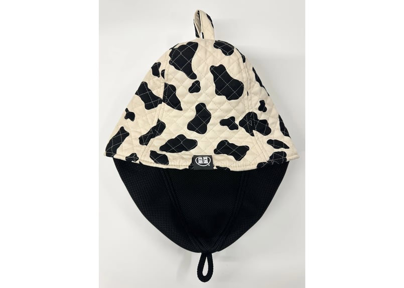 牛柄 サウナハット キルティング　良質蒸温　ベストサウナハット 牛 🐄 キルト Meets ✓次世代 3層構造 厚手 メッシュ素材 サウナ