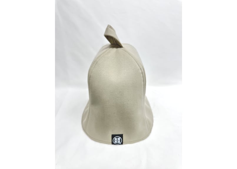 グレージュ ⚪Best Sauna Hat⚪ 小ロゴ 刺繍入り! 厚手 凄い断熱性 L