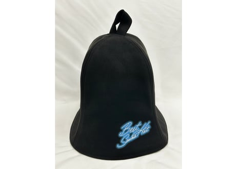 Mサイズ ⚫New デザインロゴ⚫ 入り! ブラック厚手 凄い断熱性 ✅フェイクスエード マイクロファイバー & 次世代 3層構造 ポリエステル・メッシュ素材  サウナハット