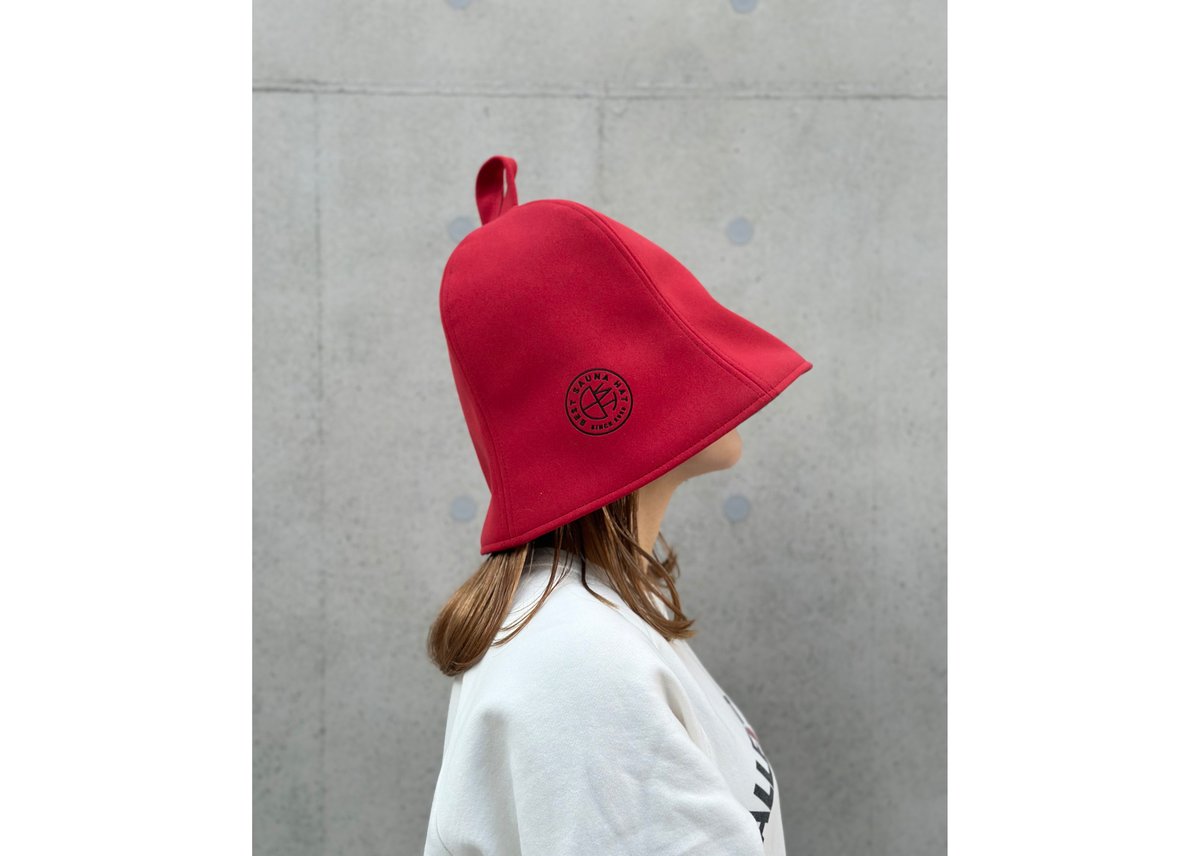 最後の1個！🔴Best Sauna Hat🔴 刺繍入り! レッド 凄い断熱性 Lサイズ