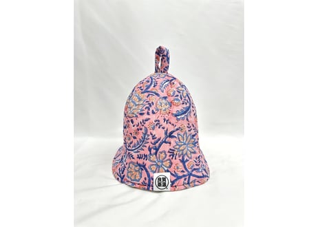 トリプル仕立て! 花柄 ピンク インド綿 キルト Meets ✅次世代 3層構造 厚手 メッシュ素材 サウナハット ハンドメイド オリジナル商品 男女兼用 ゆったり