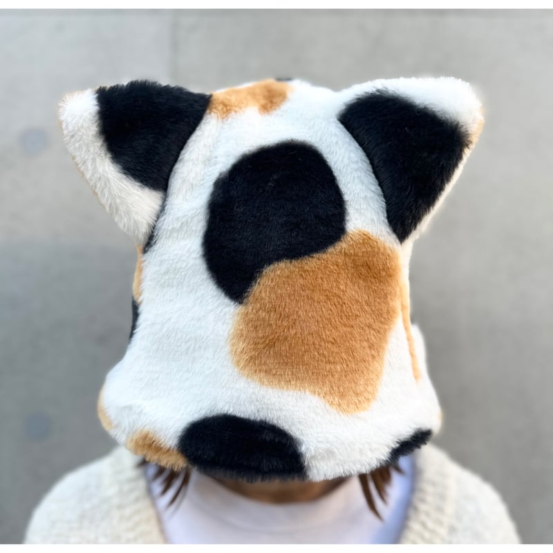 ベストサウナハット 三毛猫フェイクファーサウナハットメッシュ君付 ベストサウナハット 三毛猫フェイクファーサウナハットメッシュ君付