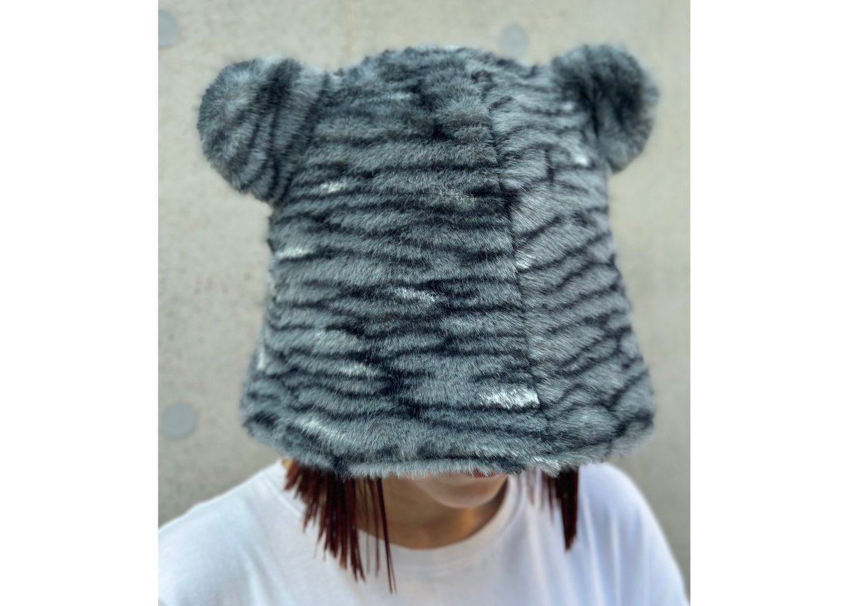 🐆 ヒョウ耳付き 🐆 フェイクファー素材 次世代 3層構造 ポリエステル