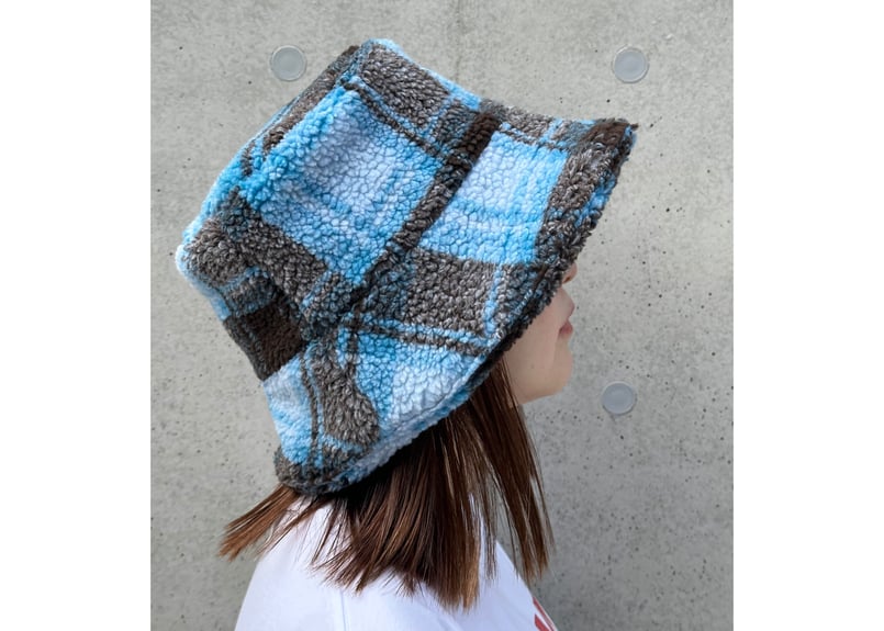 【新品未使用】良質蒸温　ベストサウナハット　ボア素材　サウナハット　チェック柄 ポケット付き デニムサウナハット | ベストサウナハット®