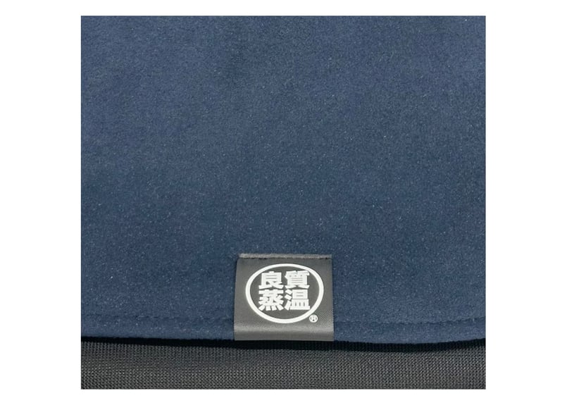 🔴良質蒸温🔴 刺繍入り! ネイビー 凄い断熱性 Lサイズ✓フェイク