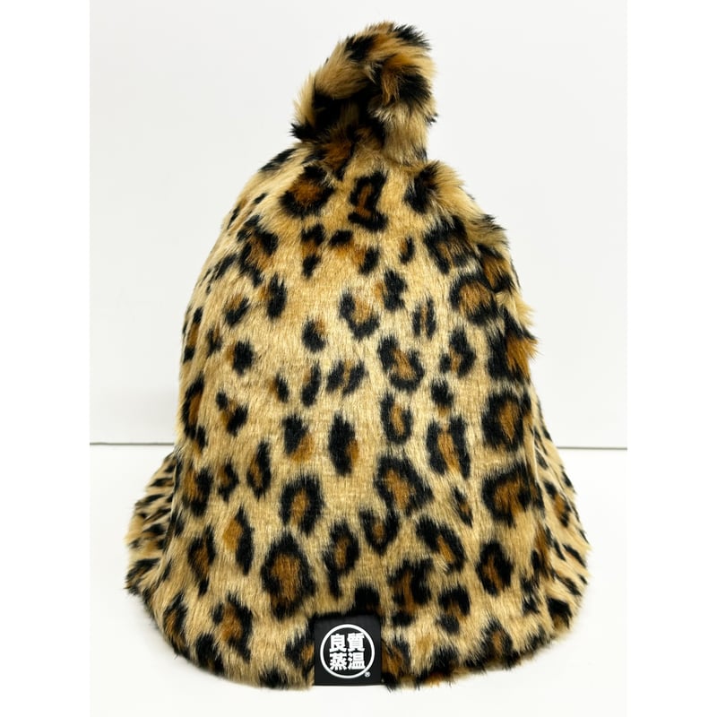 再販! 豹柄 フェイクファー素材 メッシュ ベスト サウナハット 良質蒸温