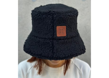 ブラック ⚫バケット サウナハット ⚫ Bucket Sauna Hat ボア素材 メッシュ素材 オリジナル商品 男女兼用