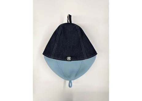 デニム 💎ライトブルー ✅厚手 次世代 3層構造 メッシュ素材 サウナハット ハンドメイド オリジナル商品 男女兼用 ゆったり
