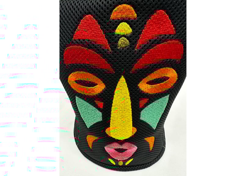 全刺繍! 強化 🟡アフリカン🟢 虚無僧 両面厚手メッシュ!! 世界初