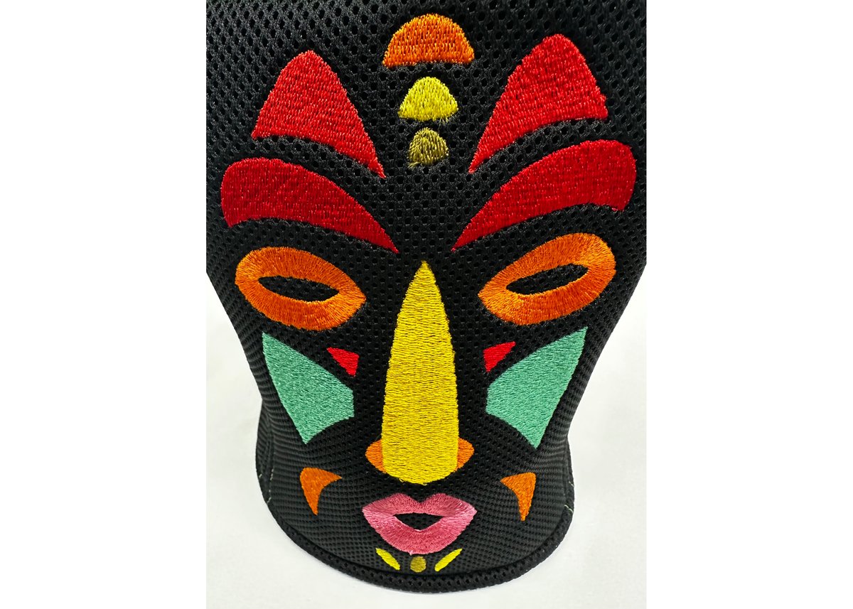 全刺繍! 強化 🟡アフリカン🟢 虚無僧 両面厚手メッシュ!! 世界初