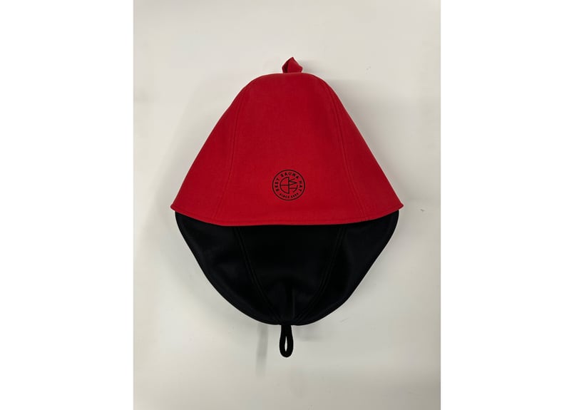 最後の1個！🔴best sauna hat🔴 刺繍入り! レッド 凄い断熱性 Lサイズ
