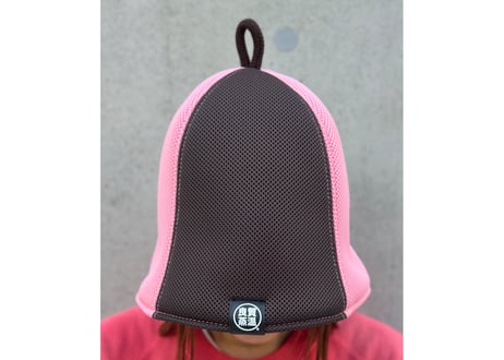 ピンク 🌸バイカラーハード2枚重ね🌸 ダブル!! 次世代 3層構造 ポリエステル・メッシュ素材 大サイズ! サウナハット リバーシブル オリジナル商品 男女兼用 ゆったり