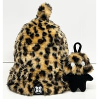 ダークサイド メッシュ君付き 🐆豹柄 フェイクファー素材🐆 ブラウン メッシュ素材 サウナハット リバーシブル オリジナル商品
