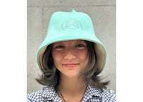 🔴良質蒸温🔴 刺繍入り! ターコイズブルー 凄い断熱性 Lサイズ✅フェイクスエード マイクロファイバー & 次世代 3層構造 ポリエステル・メッシュ素材 特大サイズ! サウナハット