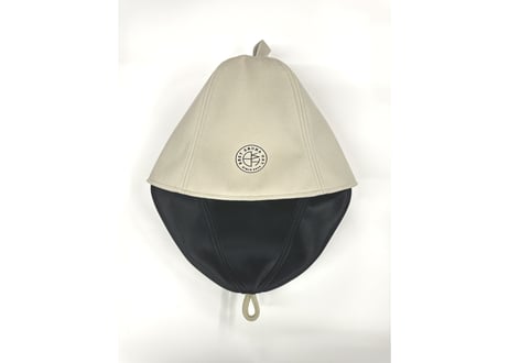 グレージュ ⚪Best Sauna Hat⚪ 小ロゴ 刺繍入り! 厚手 凄い断熱性 Lサイズ✅フェイクスエード マイクロファイバー & メッシュ素材 特大サイズ! サウナハット