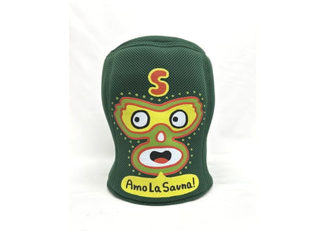 🟢 ユイボランテ デザイン 🟢 🌮グリーン 新型 ルチャ・リブレ🌮 両面厚手!! Sauna Armor 最強 虚無僧サウナハット ✅フルフェイス メッシュ素材