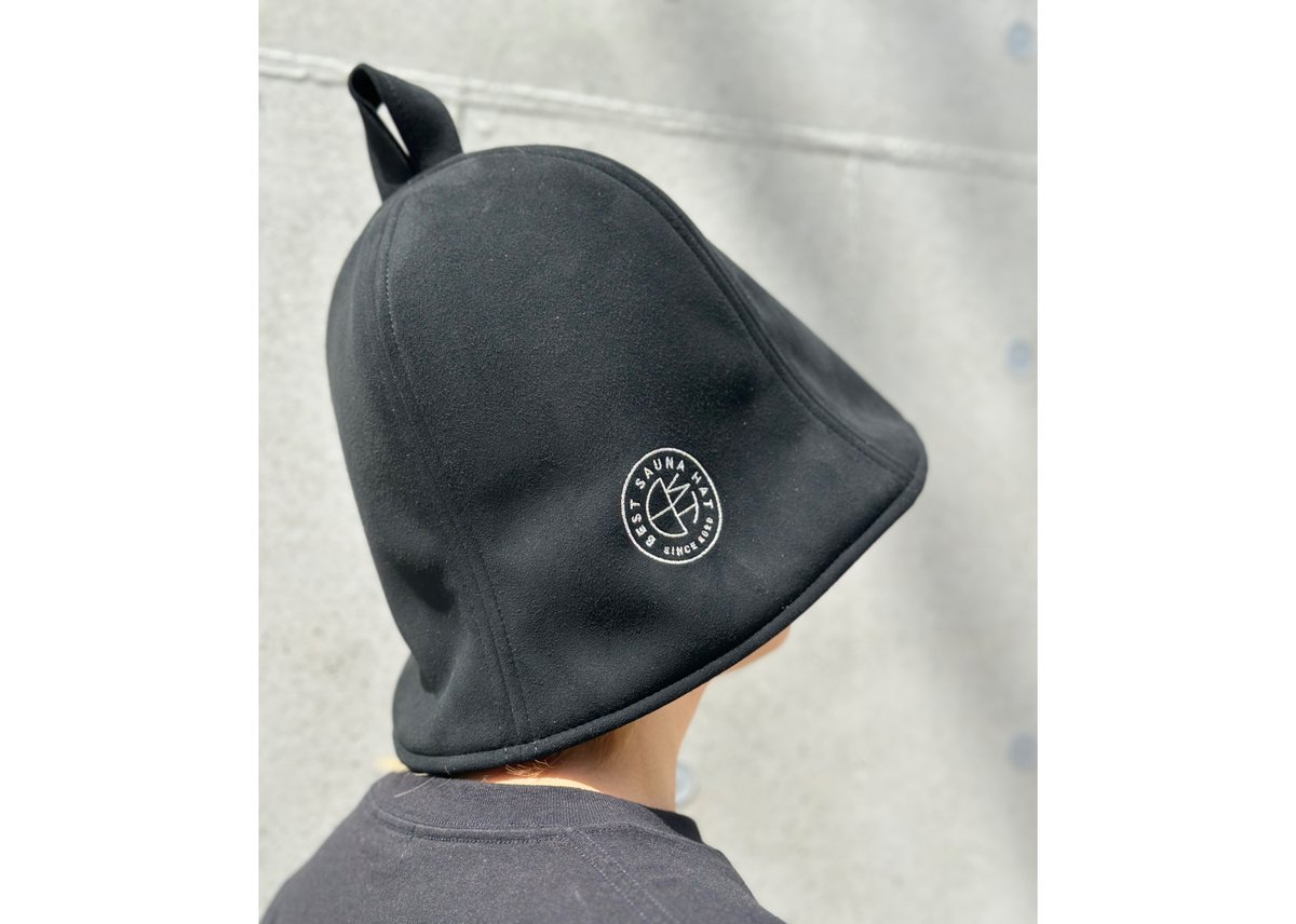 全 2種あり ⚫best sauna hat⚫ 金 刺繍入り! ブラック厚手 凄い断熱性