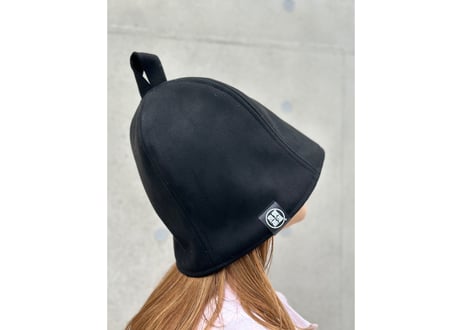 Mサイズ & Lサイズ  ⚫シンプルデザイン⚫ ブラック厚手 凄い断熱性 ✅フェイクスエード マイクロファイバー & 次世代 3層構造 ポリエステル・メッシュ素材 サウナハット