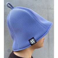 🟣 ハード ラベンダー ステッチ 裏ネイビー✅ダブル!! 次世代 3層構造 ポリエステル・メッシュ素材 特大サイズ! サウナハット リバーシブル オリジナル商品 男女兼用 ゆったり