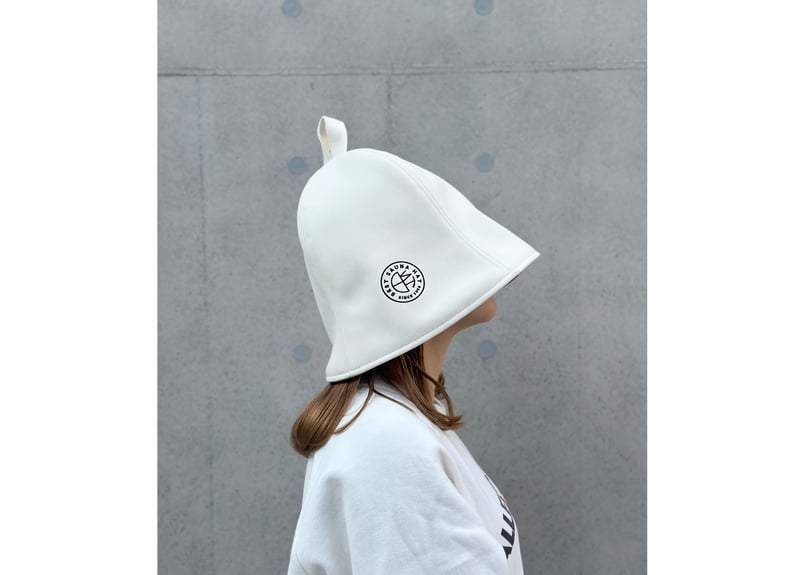 🔴best sauna hat🔴 刺繍入り! ホワイト 凄い断熱性 Lサイズ✓フェイク