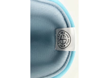 🔴良質蒸温🔴 刺繍入り! ライトブルー 凄い断熱性 Lサイズ✅フェイクスエード マイクロファイバー & 次世代 3層構造 ポリエステル・メッシュ素材 特大サイズ! サウナハット
