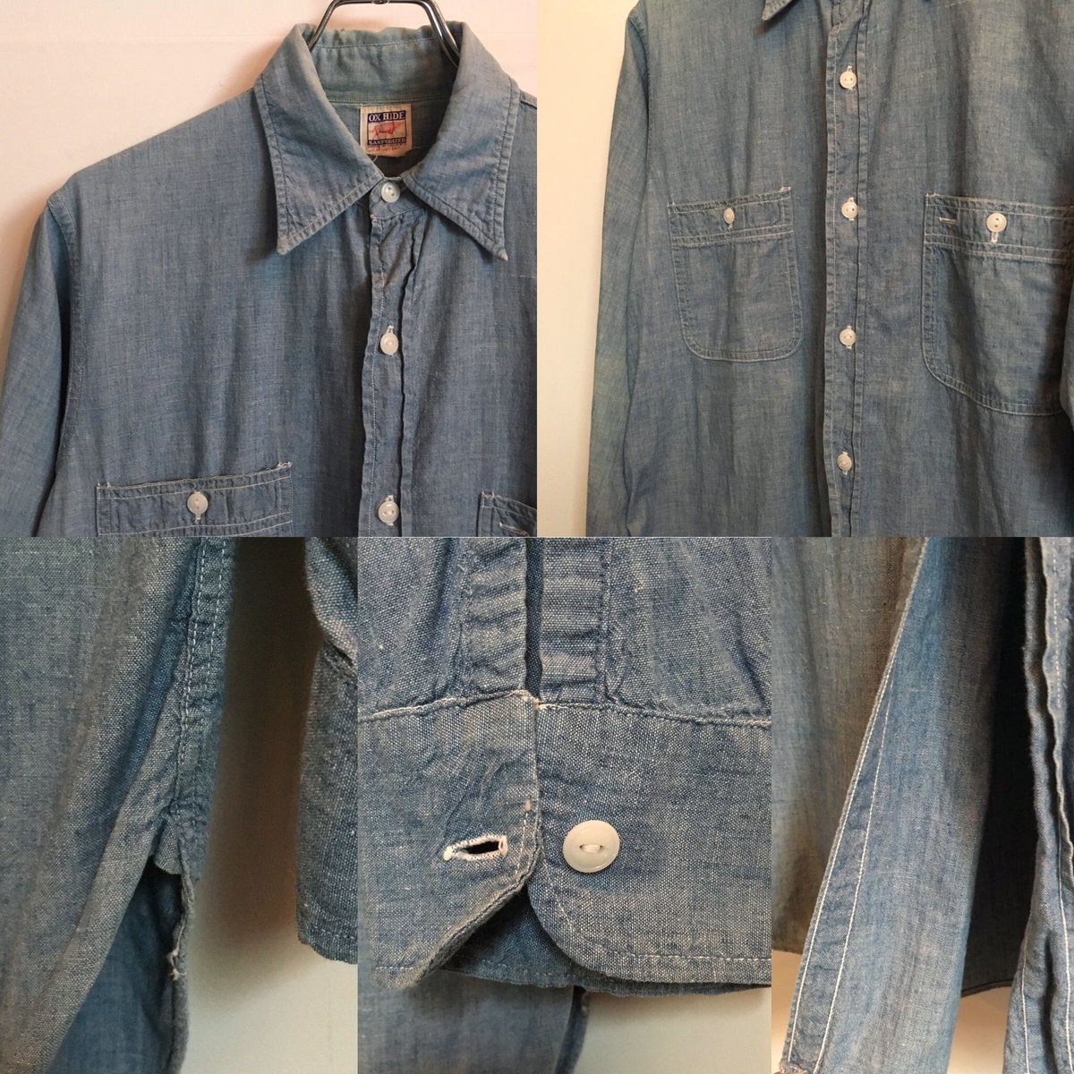 50's OX HIDE CHAMBRAY SHIRT | wonderlust 50's OX HIDE CHAMBRAY SHIRT | wonderlust